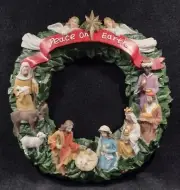 Christmas Lighted Manger Wreath.