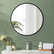 ACA 70CM Bathroom Round Black Aluminum Frame Vanity Mirror Wall Mounted Home Decor