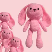 Cute Bunny Rabbit Handmade Knitted Crochet Plush Toy Amigurumi Stuffed Toy Doll