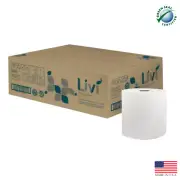 SOLARIS PAPER 46529 Livi VPG Hard Wound Embossed Roll Towel White1 ply 8"x800' 6