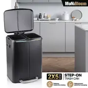 Step On Trash Can Kitchen Waste Garbage Recycle Bin 40L Stainless Steel Dustbin