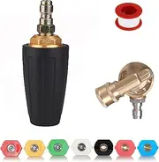 Pressure Washer Tips, Rotating Turbo Nozzle for 3600 PSI High Pressure Washers, 4.0 GPM 1/4in Quick Connector, 7 Spray Nozzles Tips Kit of Multiple Degrees