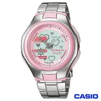 在飛比找PChome商店街優惠-CASIO卡西歐 甜美卡哇依時尚休閒雙顯腕錶-紅 LCF-1