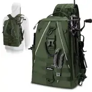 Fishing Backpack Tackle Bag, Fishing Tackle L(16.5*11.8*5.4in)-army Green