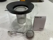 IKEA RIKLIG Glass Teapot Tea Infuser. NEW - No Box 1 Pint/500ml Sifter/strainer