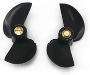 LUMIXE 2Pairs 2 Blades Copper Core Propeller M3 Threaded Dia 36mm CW/CCW Paddle Props Spare Parts for RC Boat Ship Model 3mm Shaft Boat Propeller