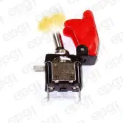 TOGGLE SWITCH AMBER ILLUMINATED ON/OFF SPST 3P w/RED COVER #662053/665015