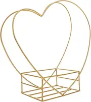 MERRYHAPY Flower Stand Small Plant Stand Flowers Stand Flower Display Basket Flower Display Stand Flower Basket Bouquet Stand for Florist Hand Basket Metal Flower Rack Golden Iron