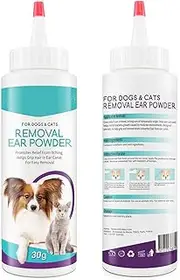 Cat & Dog Ear Cleaner - Hair Removal Ear Powder for Dogs Cats | Pet Health Care for Inflammation, Infections Prone Ears Daily Cleaning, 30g /a
