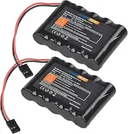 PowerTrust 2-Pack 6V 2100mAh Ni-MH Rechargeable Battery Pack for RC Aircrafts, RC Airplane, Walking Robot and More