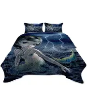Beautiful Ocean Mermaid the Storm Chaser Coverlet