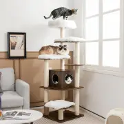 Costway179 CM Tall 7-Layer Wooden Cat Tree with Sisal Scratching Posts