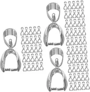 OHPHCALL 3sets DIY Jewelry Making Silver Plated Charms for Necklace Pinch Clip Clasp Connectors Lightweight for Bead Pendants DIY Projects 50pcs*3
