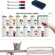 Dry Erase Multiplication Chart for Kids | Times Table Chart, Dry Erase Colored Multiplication Workbook - Interactive Learning Tool for Home, School