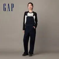 在飛比找momo購物網優惠-【GAP】女裝 牛仔吊帶褲-深藍色(841416)
