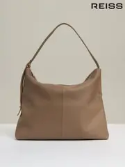 Reiss Taupe Vigo Grained Leather Tote Bag (E14747) | $510