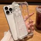 For iPhone 16 15 Pro Max 16e Plus 14 13 12 11 Bow Slim TPU Clear Soft Case Cover