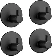 [4 Pack] Stainless Steel Wall Hooks, 4 self- 3M Adhesive Hooks, Endurance Wall Hook, Towel Hook, Hook, Waterproof Rod, Suitable for Bathroom, Kitchen, Home, Office