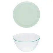 Pyrex 7402 6-Cup Sculpted Glass Bowl and 7402-PC Sage Green Lid