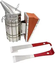 3Pcs Beekeeping Tools Kit for Beekeeper Bee Hive Smoker J Hook Hive Tool Frame Lifter and Scraper