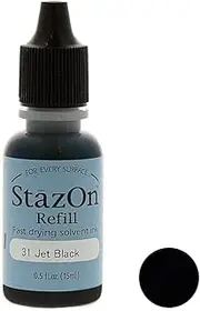 Tsukineko Staz On Solvent Ink Refill, 031 Jet Black