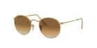 RAY BAN | NEW | ROUND MEDIUM | 3447 112 - 51 | MATTE GOLD | GRADIENT BROWN