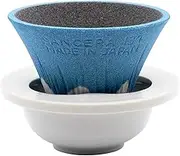 COFIL FUJI Ceramic Coffee Filter Dripper with Dedicated Base and Saucer, Blue 1390400501