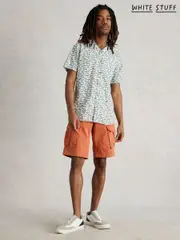 White Stuff Blue Hayle Fish Printed Cotton Shirt (H15778) | $104