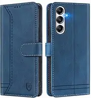 [GoodcAcy] Compatible with Samsung Galaxy A15 Mobile Phone Case, Leather Folding Protective Case, Wallet, Wallet Cover, Flip Case for Samsung Galaxy A15, Blue