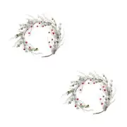 Melrose Snowy Flocked Twig Pine Garland with Sleigh Bells (Set of 2)