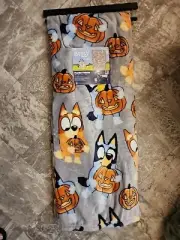 New Bluey Halloween Pumpkin Plush Throw Blanket 50in×70in