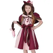 Alice in Wonderland Fairy Tale Cheshire Cat Dress Costume Storybook Characters Cute Movie Cosplay for Girls' Kid's Halloween Carnival World Book Day Performanc