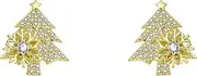 [EFLSYFC] Christmas Tree Earrings,Rotatable Snowflake Christmas Tree Earrings,Micro-Inlaid Zircon Spinning Christmas Stud Ear Studs Jewelry