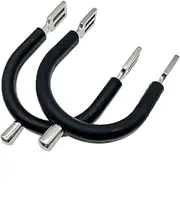 QualiTime English Bumper Spurs - Stainless Steel Equestrian Spurs Rubber Covered Round Spurs for Mens, 1 Pair.