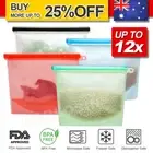 12x Silicone Food Preservation Reusable Storage Bags Fresh Sealer Pouch Zip Lock