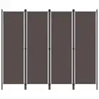 4 Panel Room Divider Anthracite Privacy Screen 200x180 cm Foldable Partition