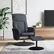 Massage Recliner Chair Comfy with Footstool, Dark Grey Velvet for Living Room, Bedroom Reading Space| 6-Point Vibration, Lounge, Lazy, Reclining Furniture