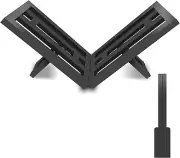 Firewood Rack Indoor Outdoor, Portable Wood Rack, Black Steel Fireplace Log Hol