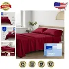 Luxury Split King Sheets Set - 400 Thread Count Cooling Cotton, 5 PC, Burgundy