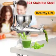 Manual Wheatgrass Juicer Stainless Steel Fruit Vegetables Squeezer w/ Juicer Cup
