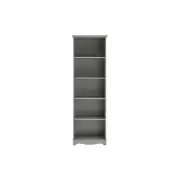 Bronson 5-Tier Wooden Narrow Bookshelf Bookcase Display Cabinet - Grey