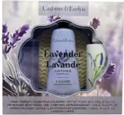 Crabtree & Evelyn LAVENDER Hand Therapy Shower Gel Body Lotion Loofah Gift Set