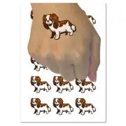 Cartoon Cavalier King Charles Spaniel Dog Pet Temporary Tattoo Set