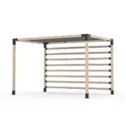 Toja Grid 2.44 x 3.66m Pergola Kit W/ Post Wall & Shade