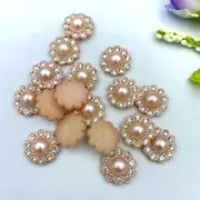 Beaded Flower Resin Flatback Cabochons Scrapbook Clips Decors Diy Cabochon 30pcs