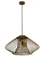 Pheonix 3 Light Large Squat Pendant in Antique Bronze