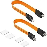 Japard Flat Coaxial F Type Jumper Cable for Windows and Doors Coax Cable Compatible with TV Antenna 2 Pack