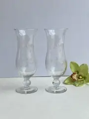 Princess House Moderna Hurricane Glasses Set of Two 2 # 3614 BRAND NEW