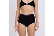 Womens High waisted Cotton Full Brief Black