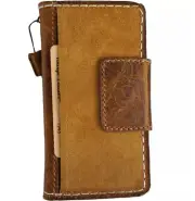 Genuine Leather Case for Iphone 14 13 16E 15 16 Pro Max Plus Wallet Magnet Suede